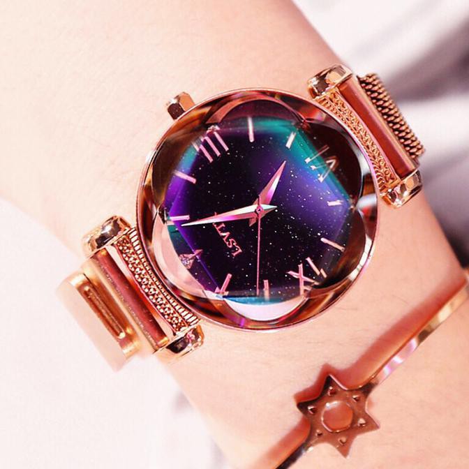 TERBARU JAM TANGAN WANITA STARRY WATCH MAGNETIC ORIGINAL LSVTR + FREE GELANG TERLARIS
