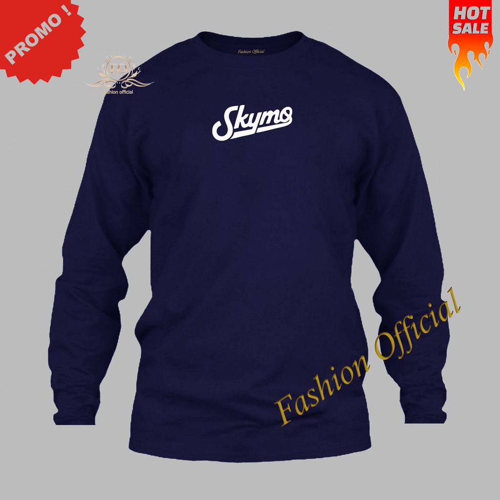 Promo Kaos Distro Skymo A / Kaos Distro Premium Skymo Lengan Panjang - Putih