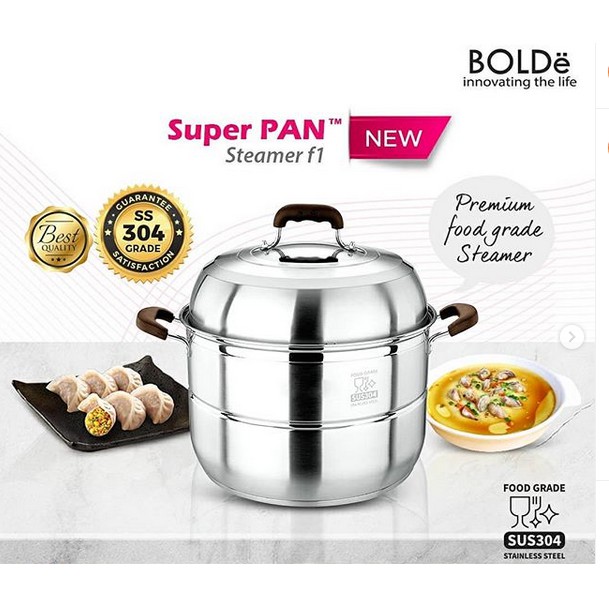 Super PAN SS 304 Stainless Steel STEAMER Original BOLDe