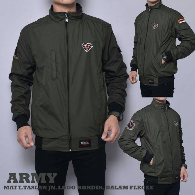 Jaket casual diamond rebel id / jaket casual green army / jaket navy / jaket black / jaket premium