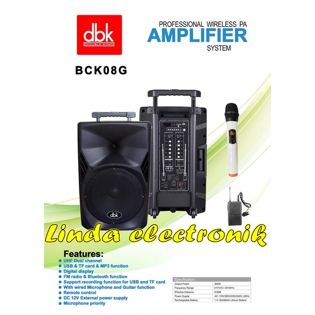 DBK BCK 08G SPEAKER AKTIF ORIGINAL DBK BCK08G MIC PEGANG CLIPON