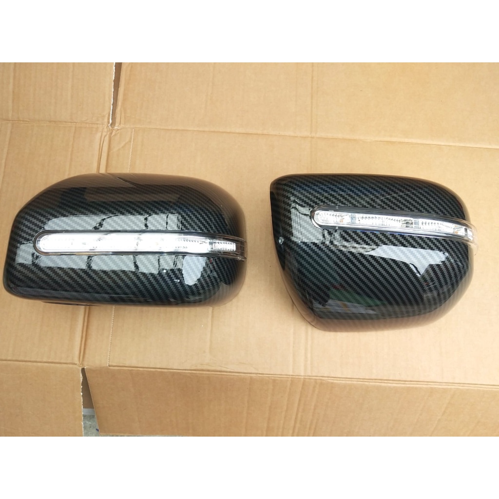 Cover Spion A.N Avanza + Lampu LED Slim Model Ori Ganti / Mirror Cover Carbon Murah