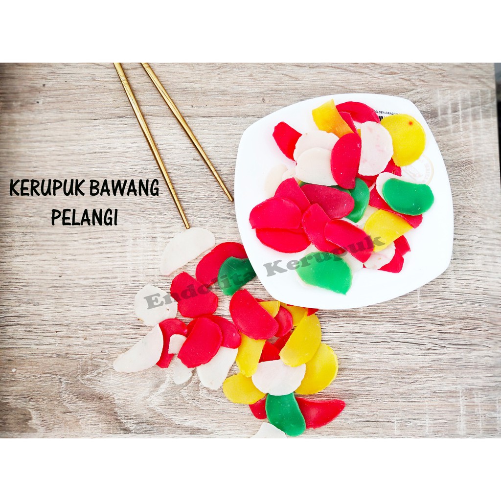 

Kerupuk Bawang Pelangi mentah 250gr kerupuk seblak