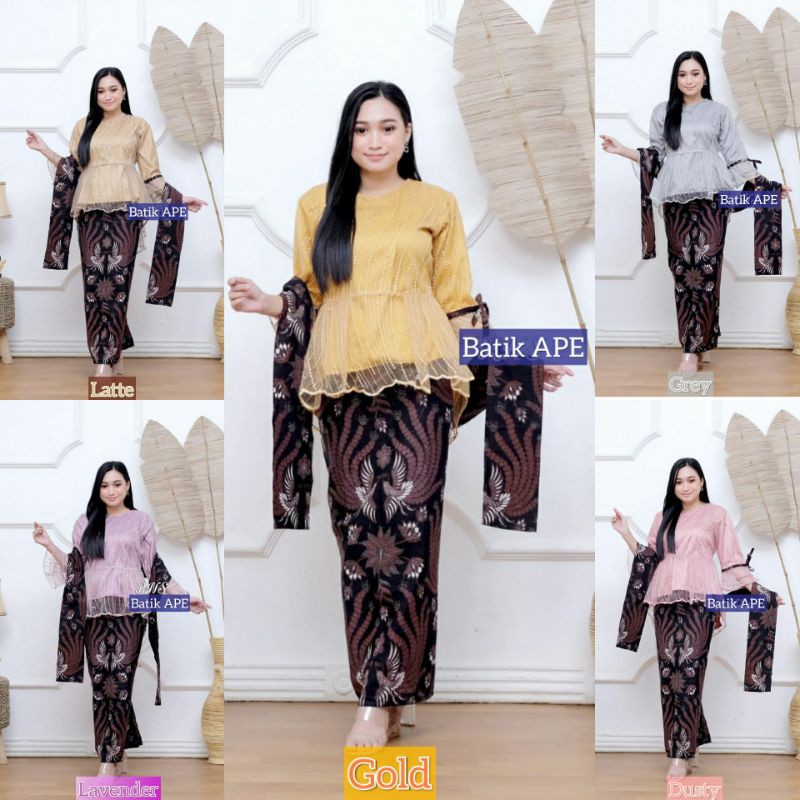 SARIMBIT KEBAYA JUMBO 3L MAURA COUPLE SANIA RUFFLE RNB BROKAT TILE ORIGINAL NDORO JOWI MODERN MURAH