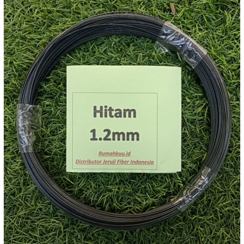 Ruji Fiber 1.2mm hitam untuk sangkar, dongdang, layangan naga dll