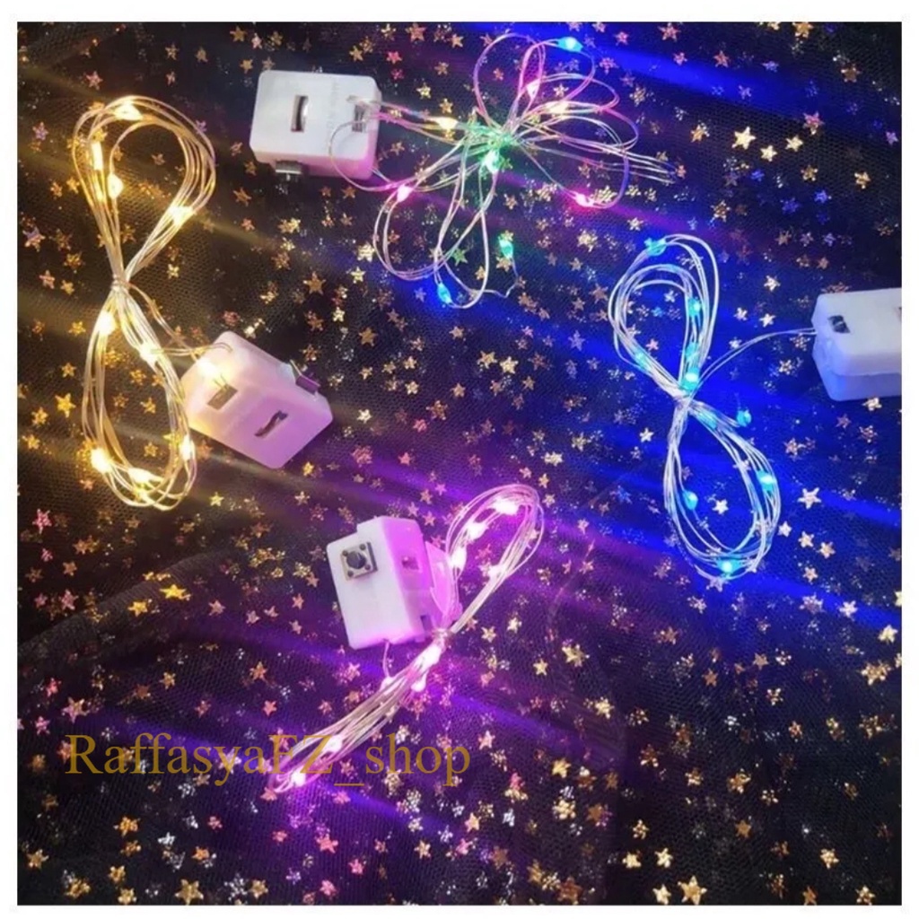 Lampu LED TUMBLR/Lampu strip dekorasi / Lampu Boba Balon PVC Waterproof(dengan baterai) 1M / LAMPU KAWAT BONEKA BOBA LED RaffasyaFZ shop