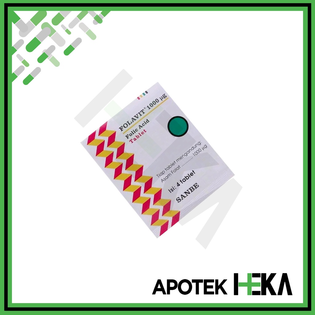 Folavit 1000 mcg Strip isi 4 Tablet - Asam Folat (SEMARANG)