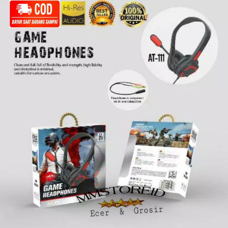 MM - Headset handsfree erarphone J AT 111 gaming headphone/ headphone bando gaming J AT 111