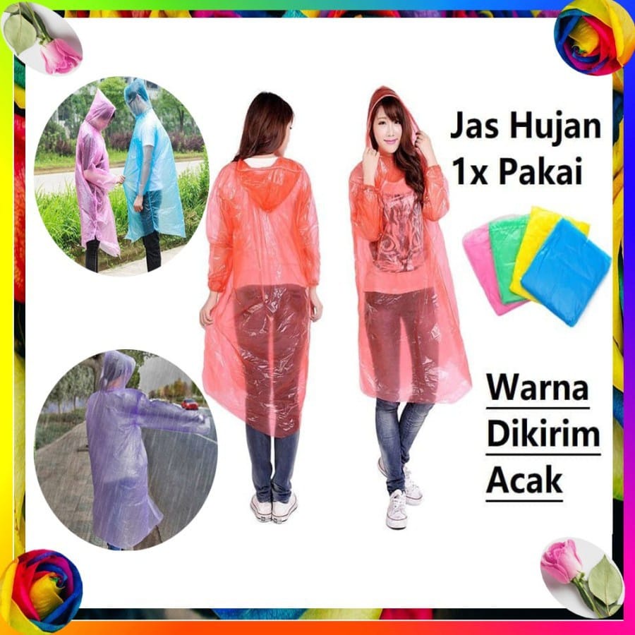 (JC) jas hujan sekali pakai//jas hujaun emergency rain