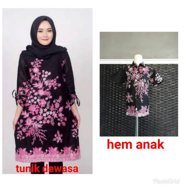 Tunik dan hem anak cibulan pink