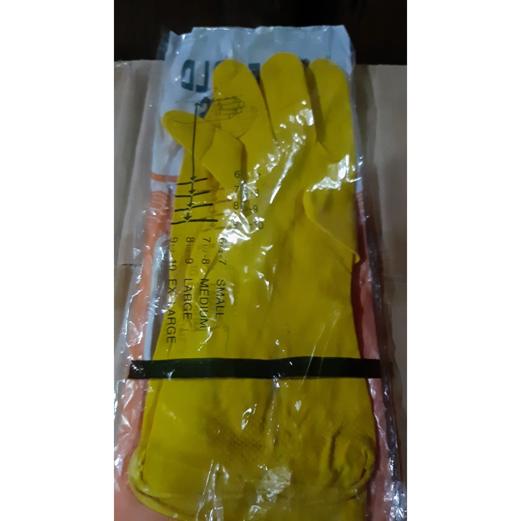 SARUNG TANGAN KARET LATEX KUNING TEBAL MURAH// HOUSEHOLD GLOVE/SARUNG TANGAN SERBAGUNA/ HAND GLOVES