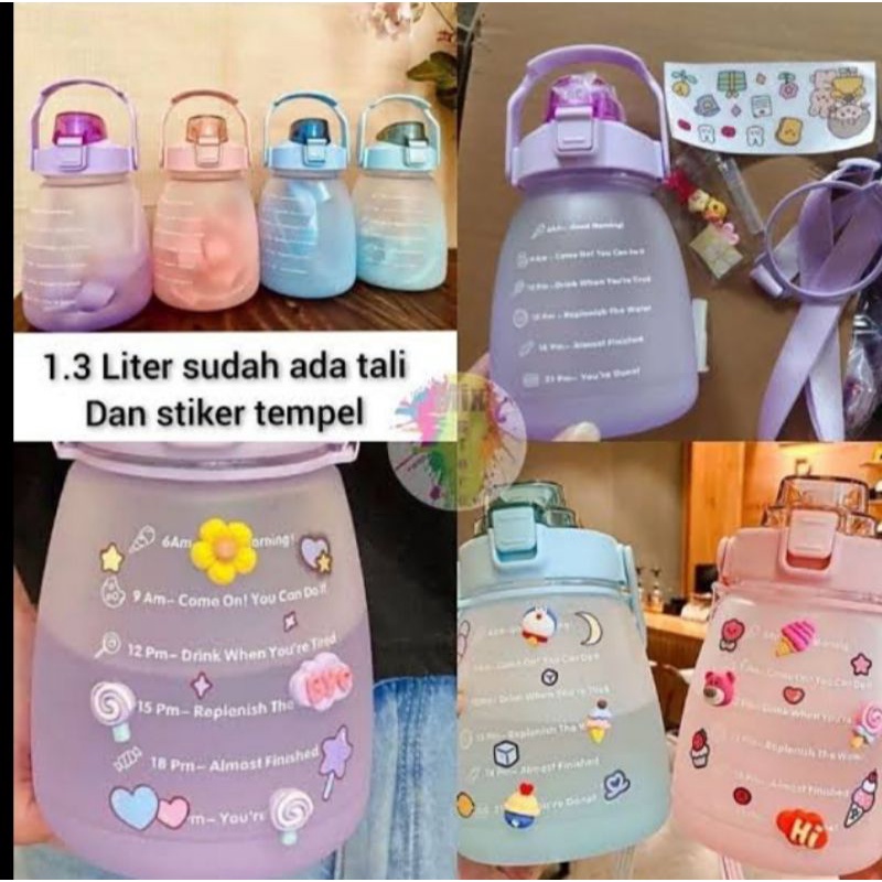 Botol Viral 1.3Liter /Botol gemoy viral Free stiker 2D & 3D