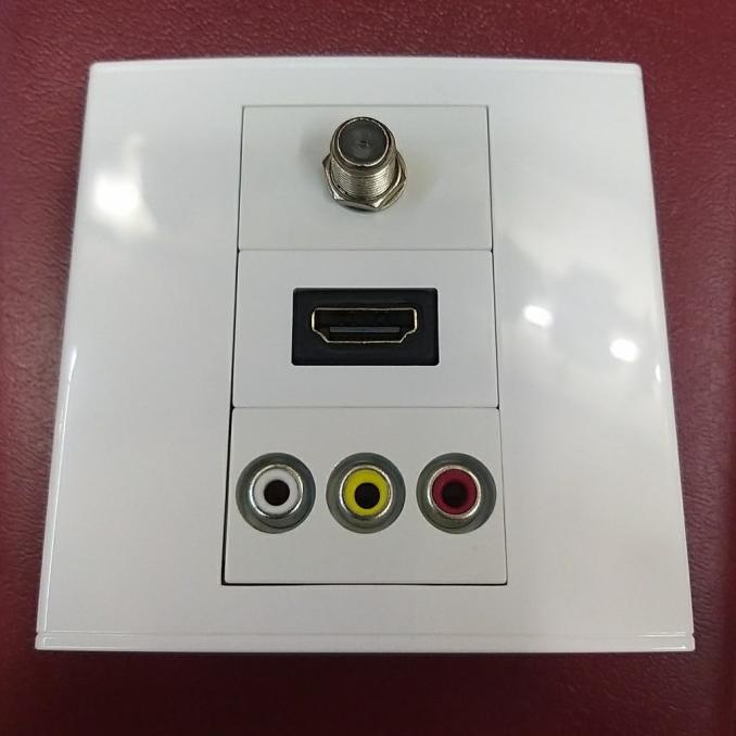 Termurah Stop Kontak Faceplate Hdmi Rca Tv Soket Face Plate Modul