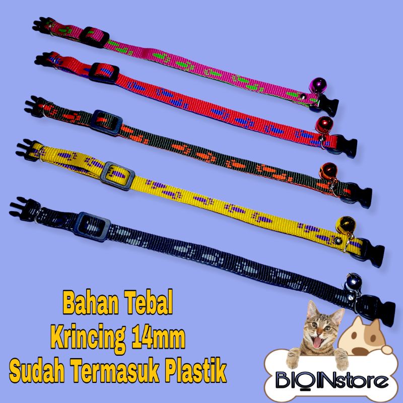 kalung kucing motif paw telapak kaki Krincing 14mm