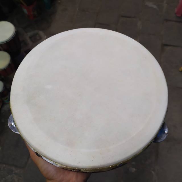 REBANA ECREK UKURAN DIAMETER 24 CM BAHAN KULIT KAMBING DAN KAYU MAHONI - ALAT MUSIK QOSIDAAN