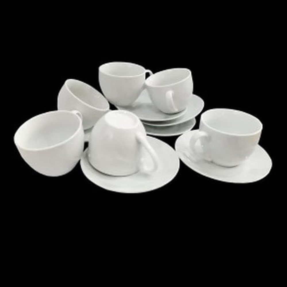 Cangkir piring set putih polos elegan homeline keramik
