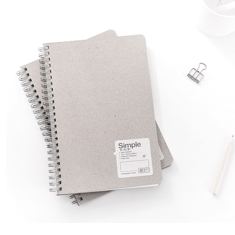 PMM Simple Basic Spiral Notebook Grey Sand Buku Catatan B5 Blank Kosong