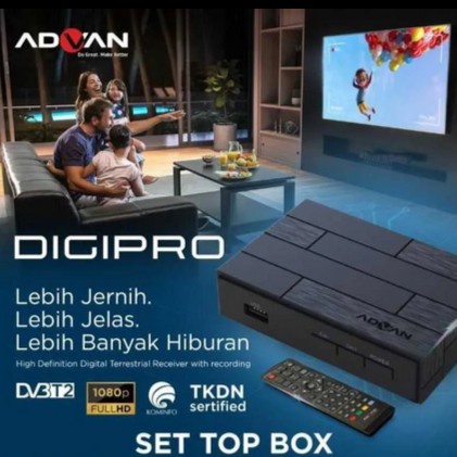 STB TV DIGITAL Advan Digipro FullHD Receiver DVB T2 Digital Tv Converter Set Top Box android tv terbaik tabung bergaransi berkualitas C7P7