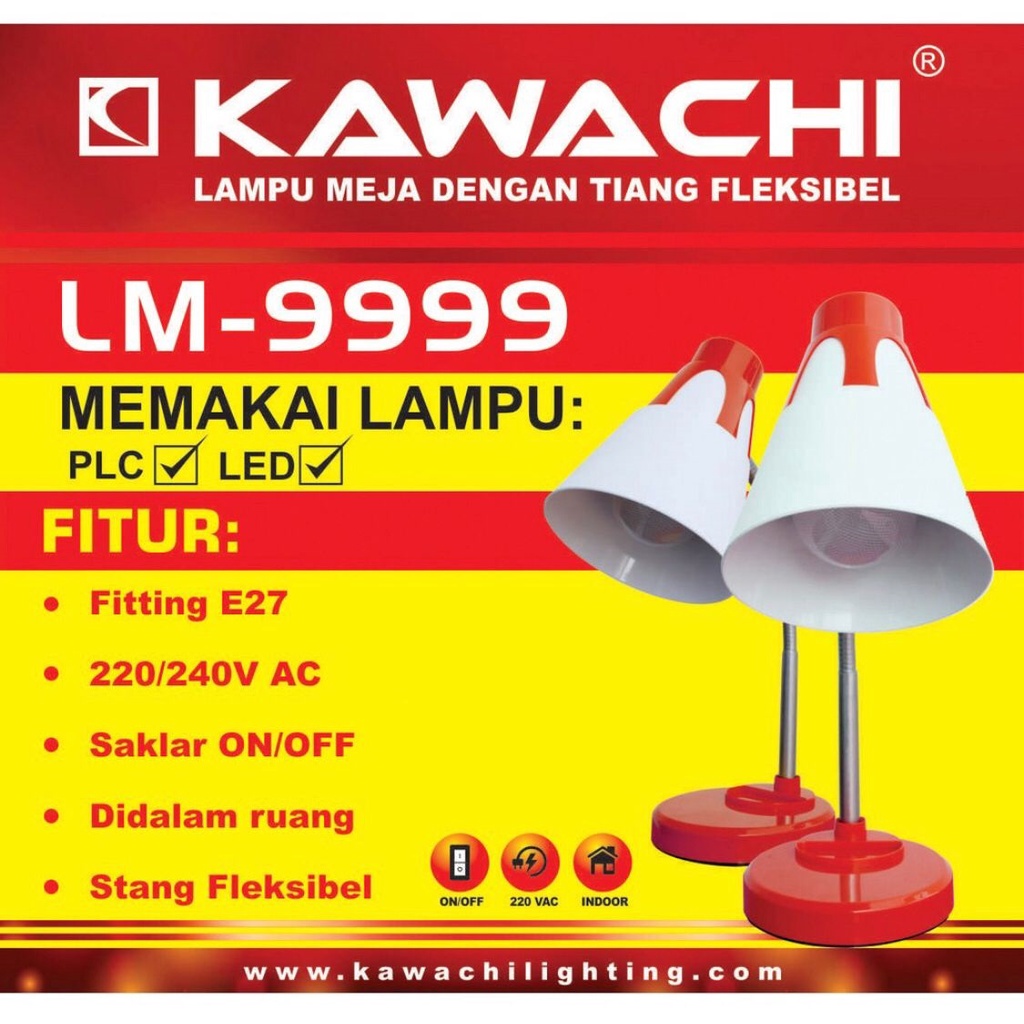 New!!! Lampu Meja Belajar Kawachi Saklar On Off + Tiang Flexible