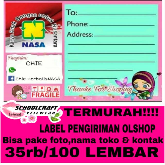 Label Pengiriman Nasa Shopee Indonesia