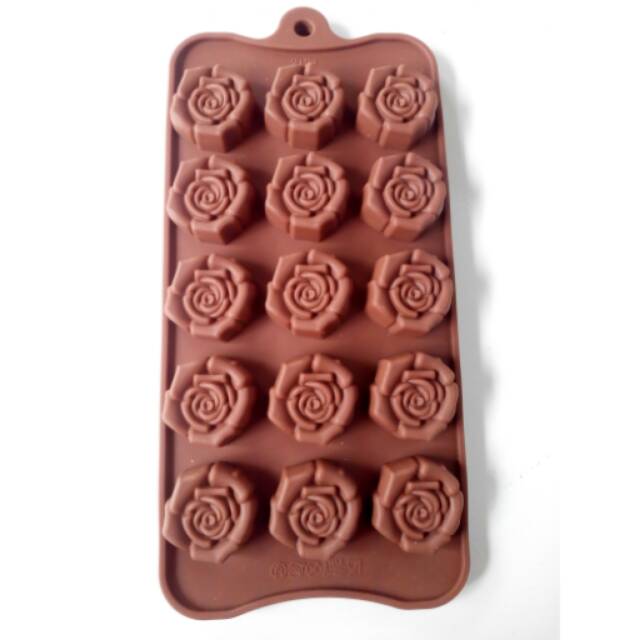 Cetakan coklat/ puding silicon bunga mawar