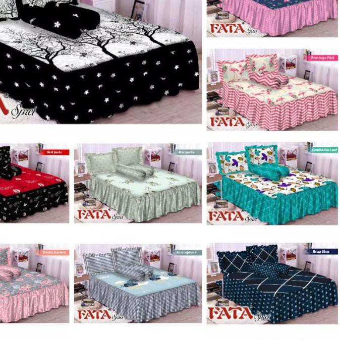 ♨ FATA - Sprei Rumbai FATA Minimalis Ukuran King 180x200 / Queen 160x200 ♟