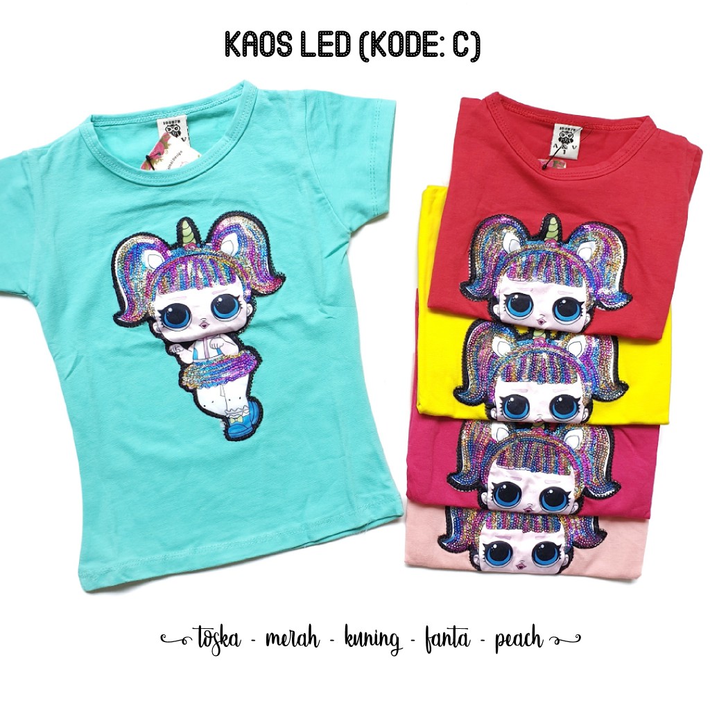 Kaos LED Anak motif LOL sz 10-20 (motif C)