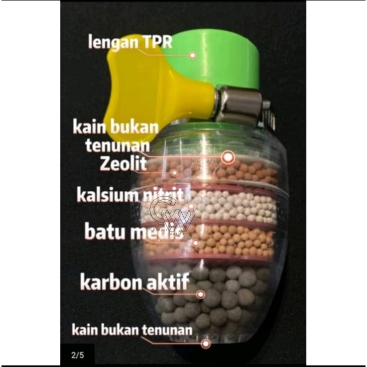 Cheaper-Filter Sambungan Saringan Air Kran 6 lapis 4 Batu Purifier Kepala Keran