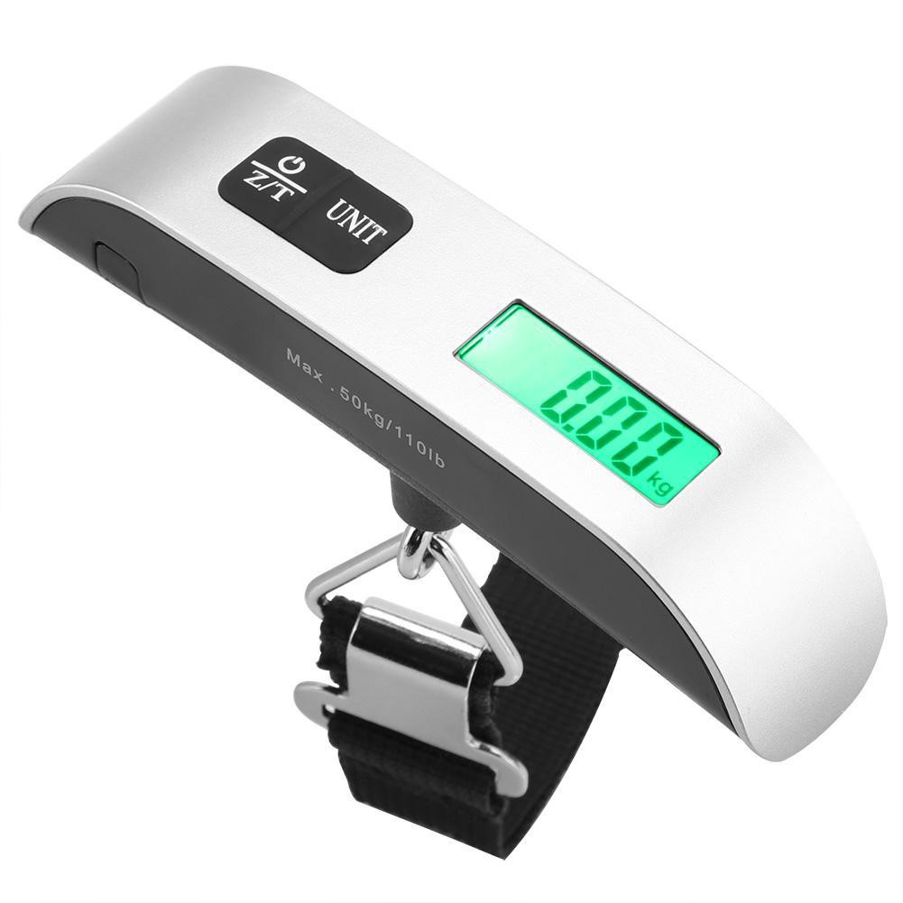 Timbangan koper Digital Gantung 50 Kg Silver Electronic Luggage Scale Original