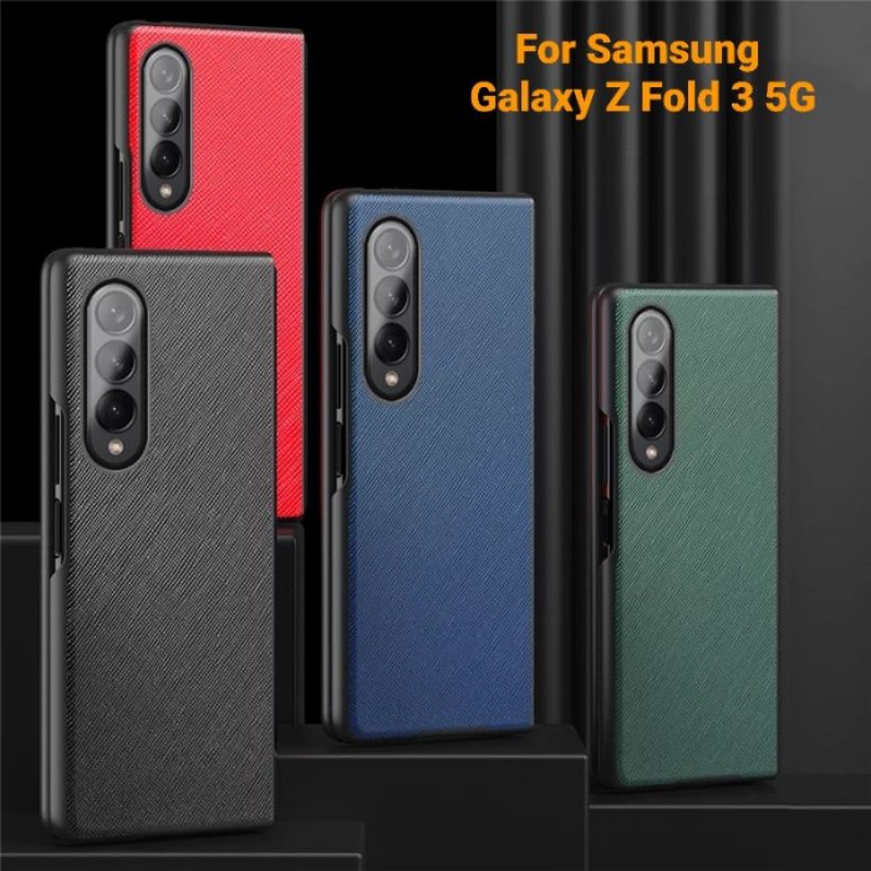 Premium Leather Case Samsung Galaxy Z Fold3 Fold 3 5G Hardcase Casing Sarung Depan Belakang Cover