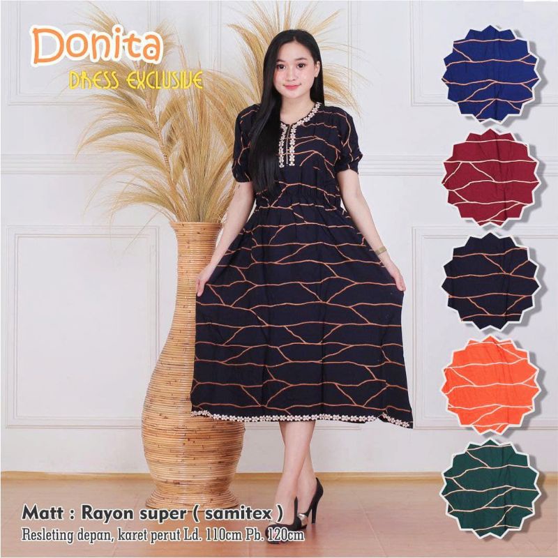 Daster Arab Renda Rayon Premium Dress Melati Renda Lengan Pendek Busui LD 110 cm