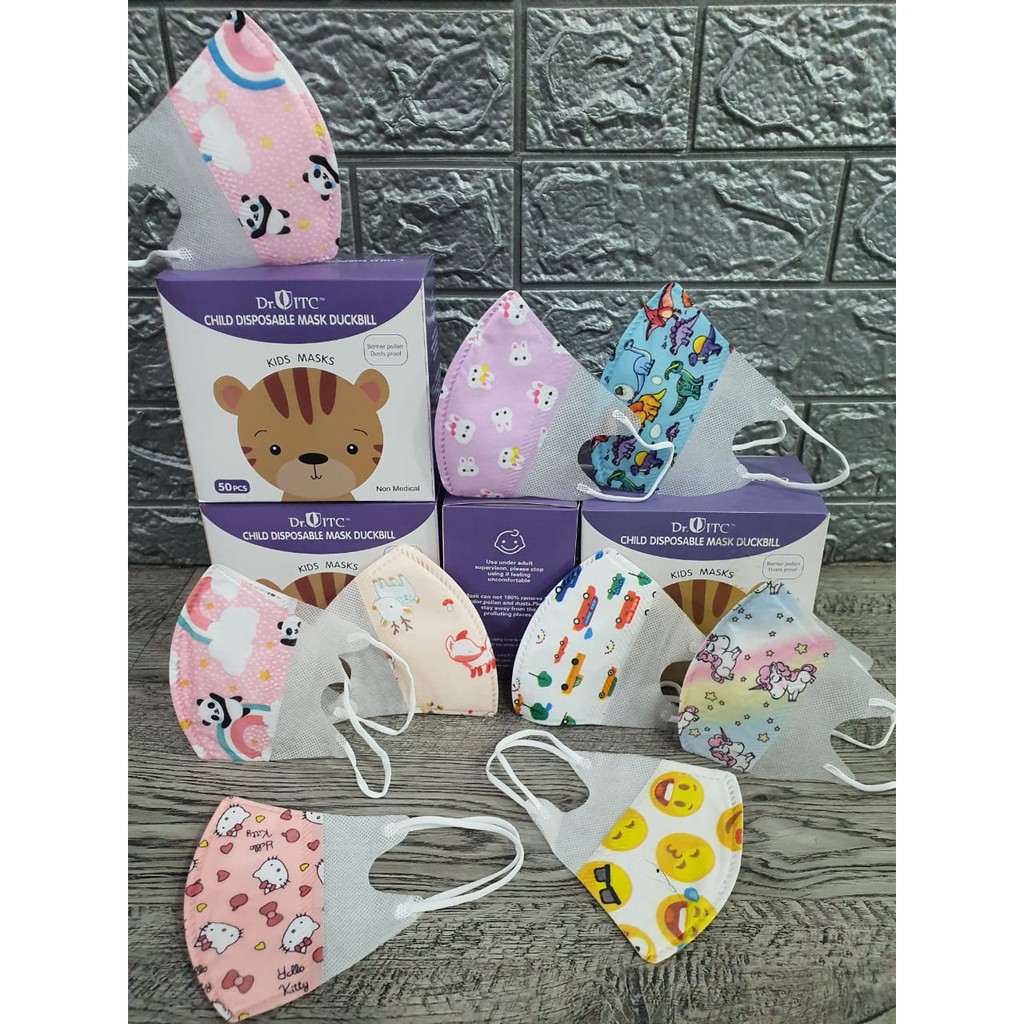 Masker anak DUCKBILL ANAK 3 ply mix cewe-cowo