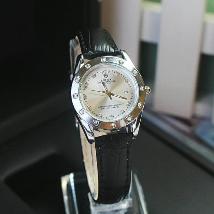 jam tangan rolex wanita / jtr 960 hitam