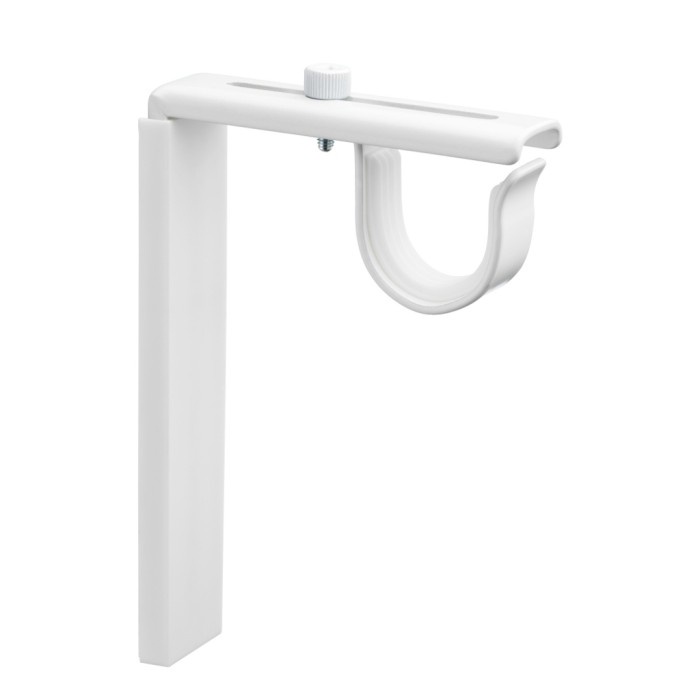 Siku L ke dinding 1PC bracket utk tiang gorden - Putih