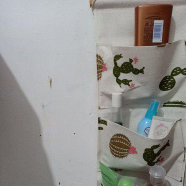 Pounch Gantung 3 Sekat / Tempat Kosmetik Dan Kunci / Bahan Tebal / Motif Unik Dan Lucu / Cod