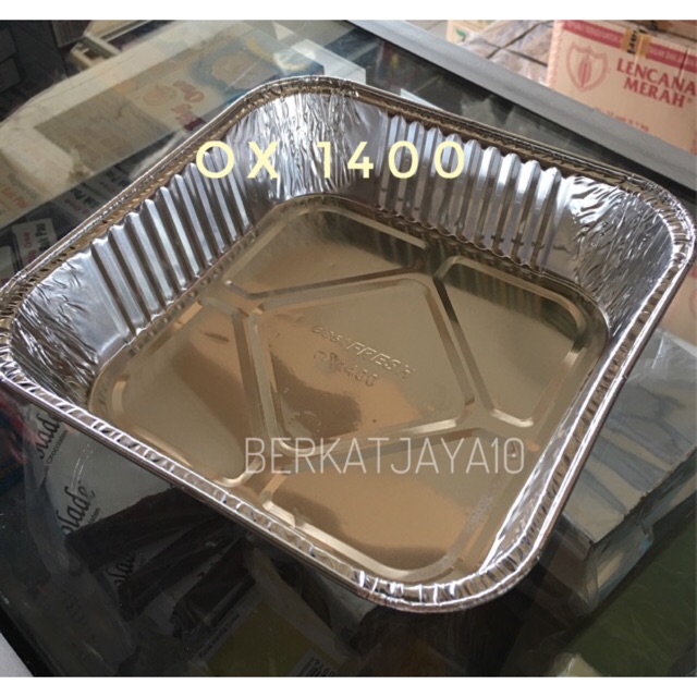 OX 1400 Aluminium Foil Tray (Isi 5 Pcs) Alumunium Plate Bowl ukuran 20x20 cm