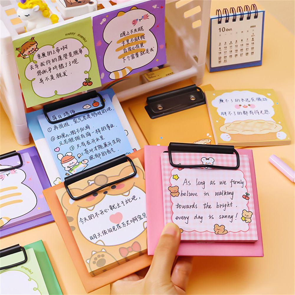 Lanfy 30 Lembar Sticky Notes / Memo Pad Dengan Klip Penjepit