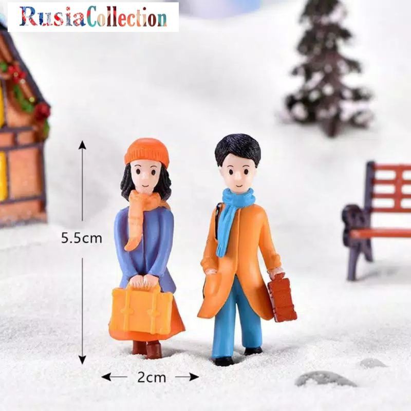 MINIATUR COUPLE NATAL WEDDING MERRY CHRISTMAS MINIATUR PASANGAN MINIATUR RESIN BONEKA KING QUEEN