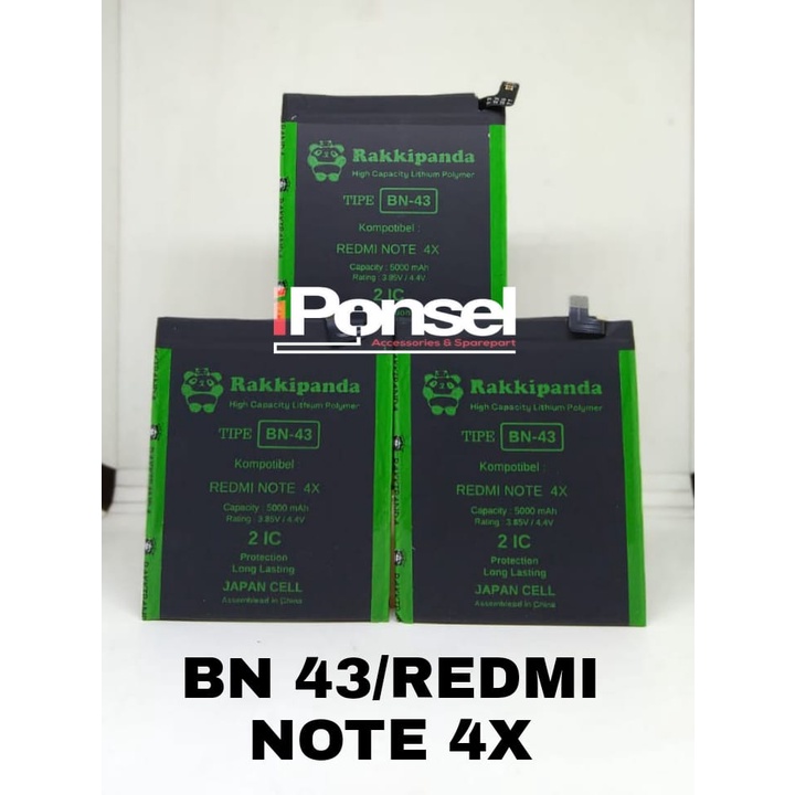 BATERAI RAKKIPANDA BN 43/REDMI NOTE 4X