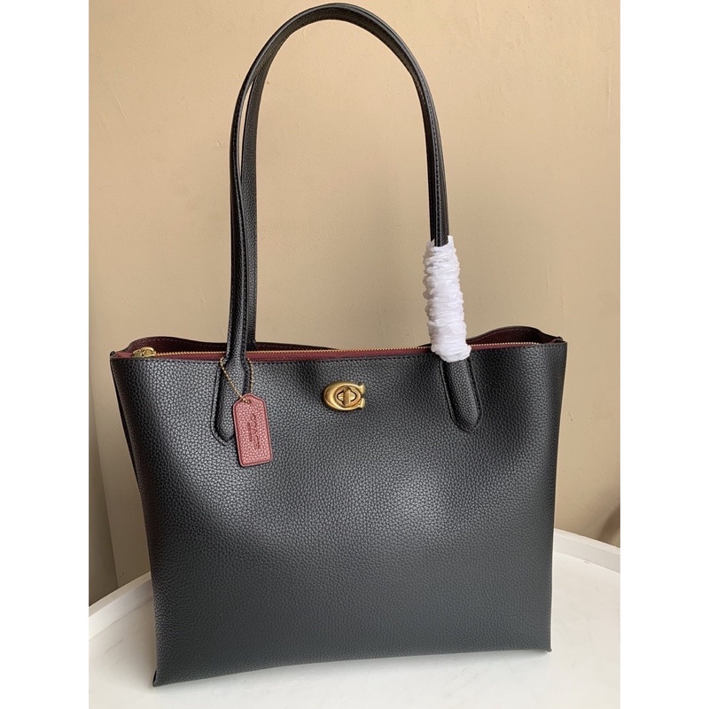 Coach Willow Tote In Colorblock (C0691) Black