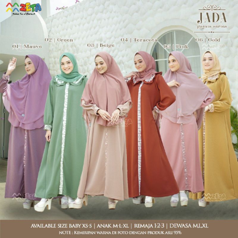 ✅ BAJU GAMIS DEWASA PEREMPUAN ZETA OUTFIT JADA SERIES