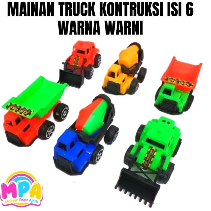 Mainan Mobil Truck Contruction 6pcs Plastik