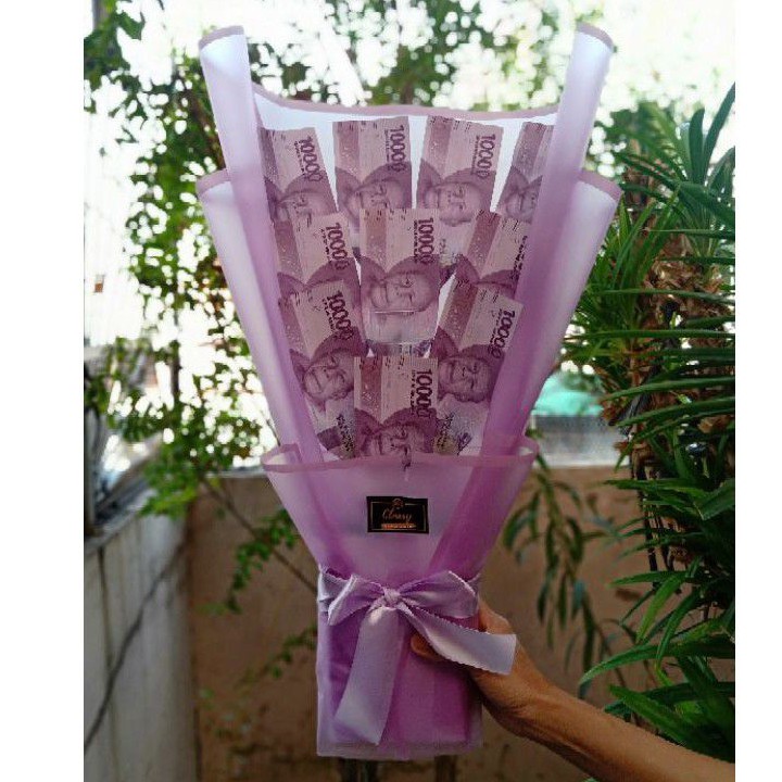 Standing Money Bouquet / Bucket Buket Uang Asli / Bunga Uang Duit / Hadiah Graduation Wisuda