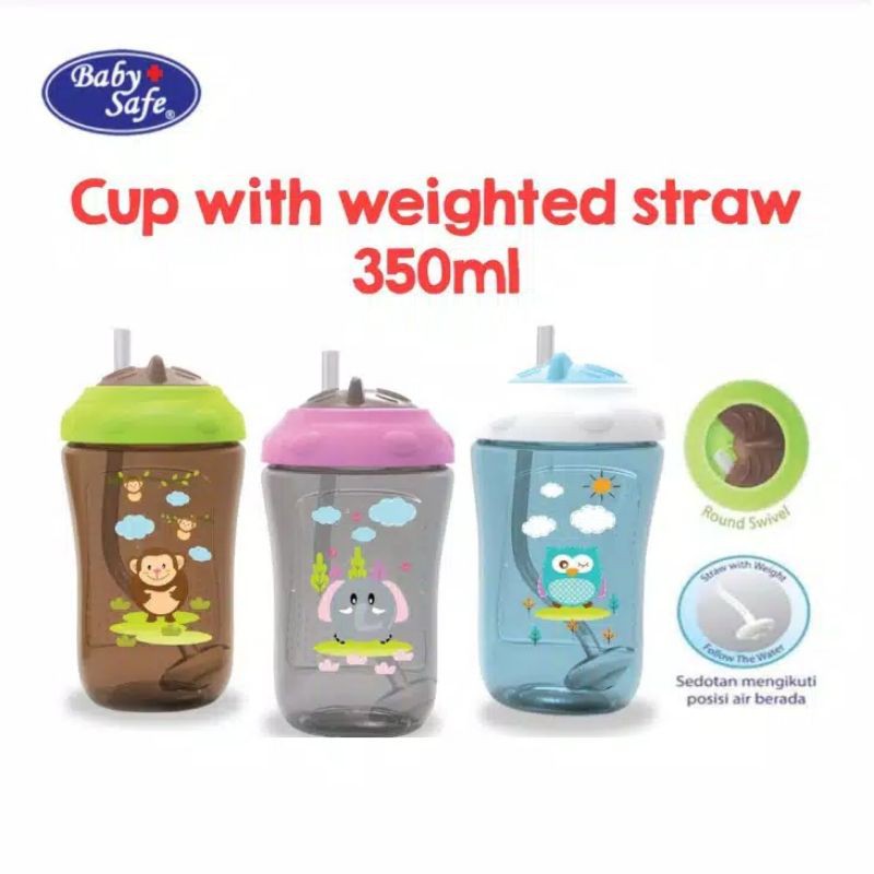 Baby Safe Weighted Straw Cup 300ml FS405 - Botol Sedotan Bayi dan Anak