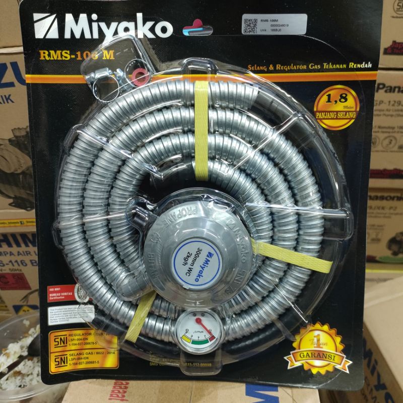 Selang gas paket Regulator Miyako RMS-106 M / Regulator paket gas Miyako RMS 106M