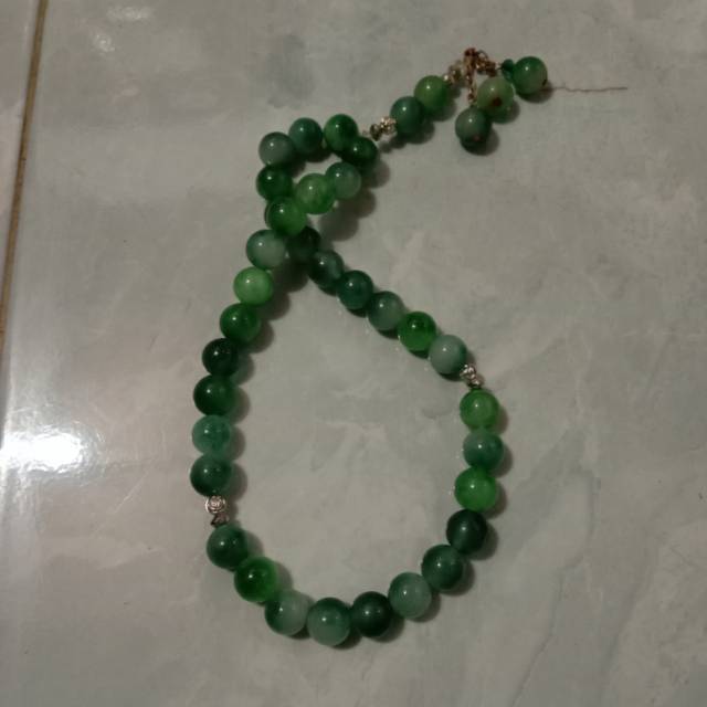 Tasbeh Asli Batu Giok warna ijo muda