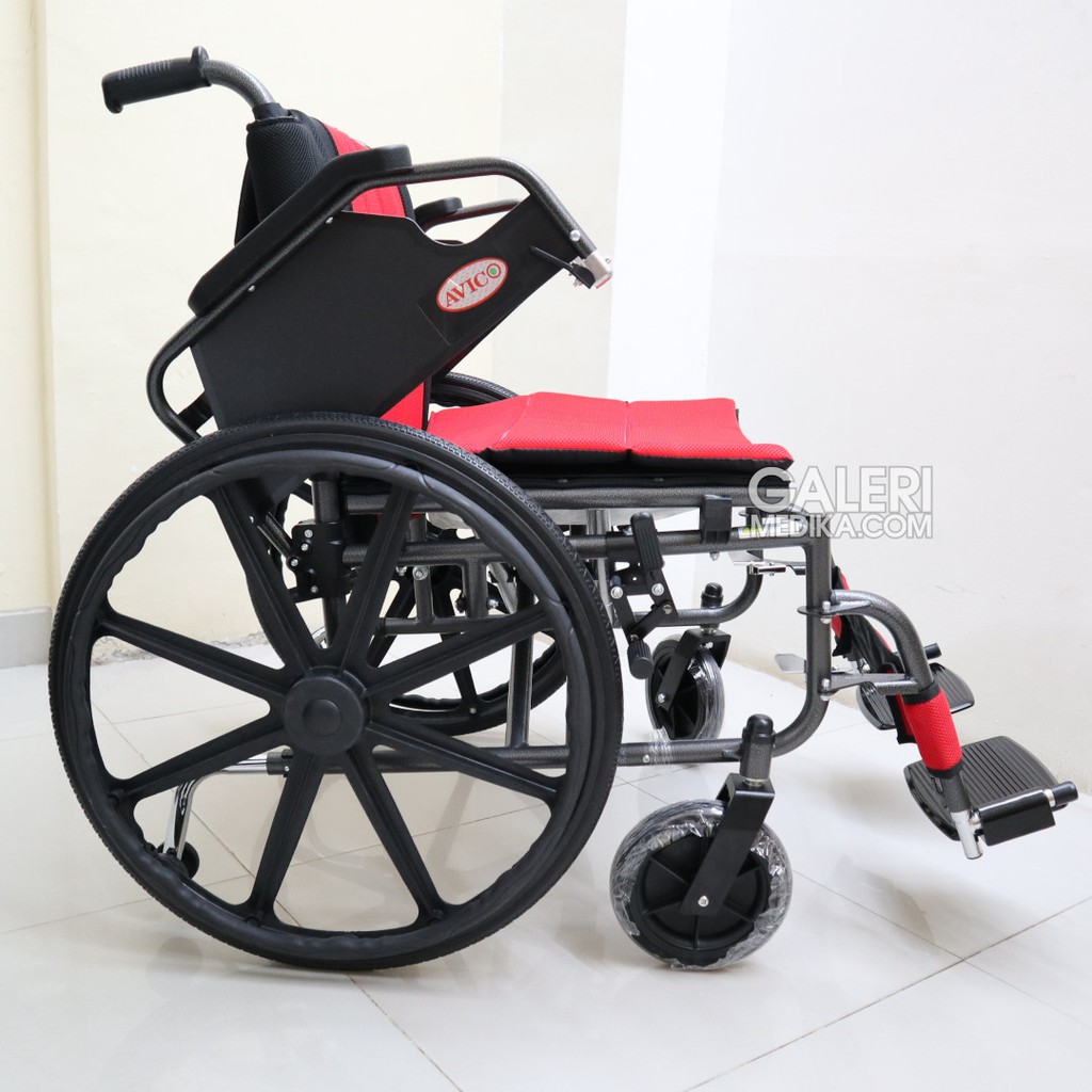 Kursi Roda Jumbo Avico Bima Dudukan Lebar Kuat Hingga Bobot 120Kg Busa Tebal Nyaman / Big Wheelchair