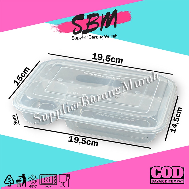 Thinwall Mealbox Seri A Sekat 4 RT1161