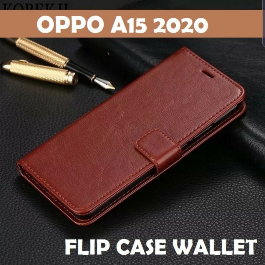 OPPO A54 A15 A15S A5 2020 A9 2020 CASE FLIP LEATHER BOOK COVER FLIP STANDING SOFTCASE KULIT