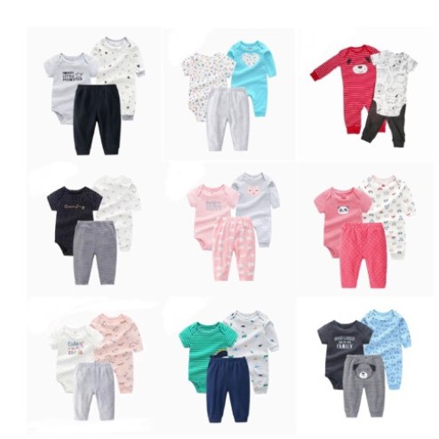 (Kiddiwear) [COD] Jumper 1 Set isi 3/ Jumper Pajang / Jumper Pendek Bayi H